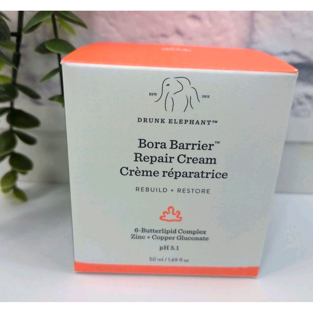 NIB!🌿Drunk Elephant Bora Barrier Repair Cream Face Moisturizer Zinc 50ml/1.69oz